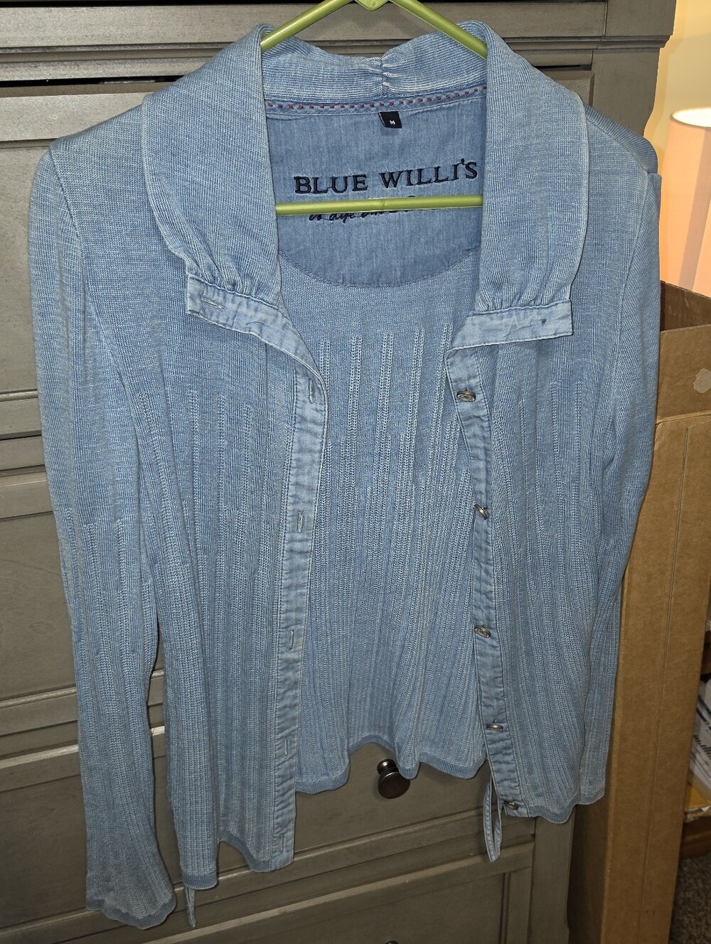 Blue Willi's Light Blue Ribbed Button Cardigan